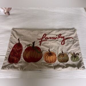 Pottery Barn Pumpkin Family Lumbar Pillow Cover, Thanksgiving, 16" x 26" used